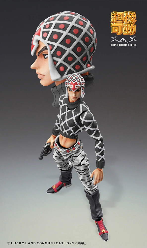 Super Action Statue Big JoJo's Bizarre Adventure Part 5 Guido Mista & Sex Pistols Ver. Black - Image 3