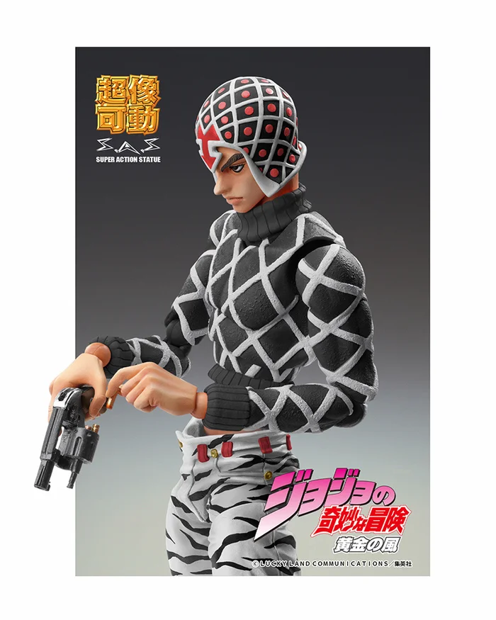 Super Action Statue Big JoJo's Bizarre Adventure Part 5 Guido Mista & Sex Pistols Ver. Black - Image 7