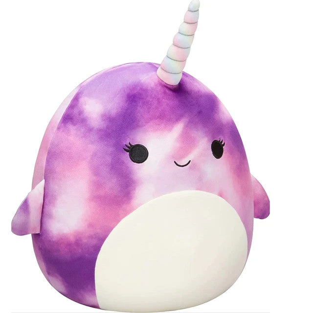 Squishmallow Nabila The Purple Tie Dye Narwhal 5" Stuffed Plush By Kelly Toy