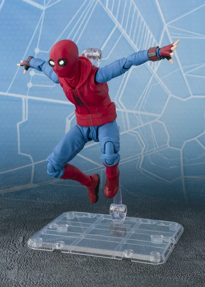 Bandai S.H.Figuarts Spider-Man: Homecoming Spider-Man Homemade Suit Ver. W/ Tamashii Option Act Wall - Image 8