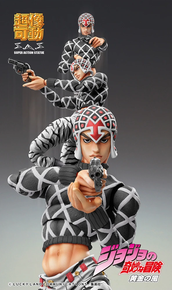 Super Action Statue Big JoJo's Bizarre Adventure Part 5 Guido Mista & Sex Pistols Ver. Black - Image 8
